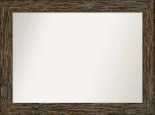 Miniatura 14 de Amanti Art Espejo personalizado, espejo de baño marrón Fencepost, espejo de pared o espejo de tocador de baño sobre el fregadero (27 x 27 pulgadas)
