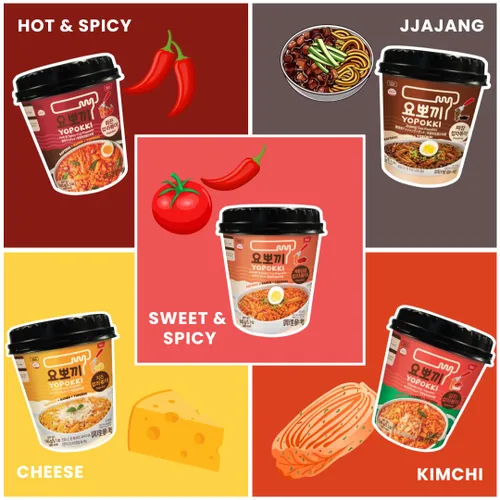 Miniatura 5 de Yopokki Taza Rabokki instantánea – Tortas de arroz coreanas Tteokbokki con fideos ramen, comida callejera coreana rápida y fácil, aperitivos