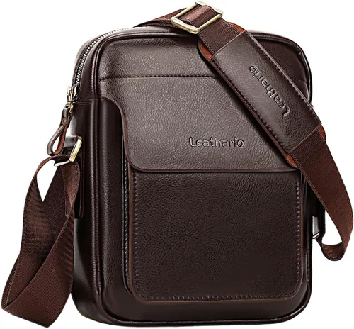 Miniatura 8 de Leathario Bolso cruzado de cuero para hombre, bolso de hombro para hombre, bolso de mensajero para trabajo, negocios, viaje