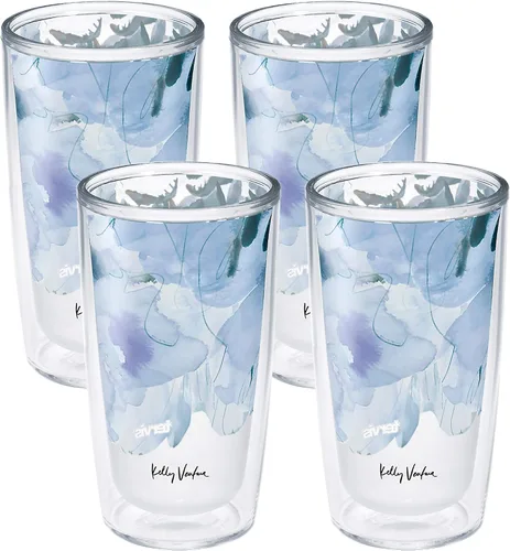 Tervis Vaso aislado Kelly Ventura de doble pared hecho en Estados Unidos mantiene las bebidas frías y calientes, 16 onzas, paquete de 4 unidades,