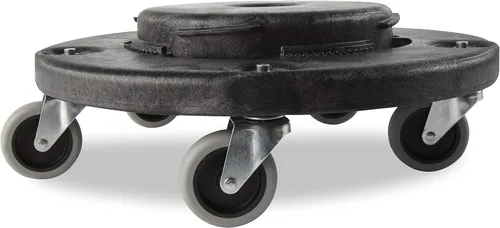 Miniatura 2 de Rubbermaid Commercial Products Brute Twist on/Off Carretilla Redonda, Negro, Para Usar con Bote de Basura BRUTE, Paquete de 2