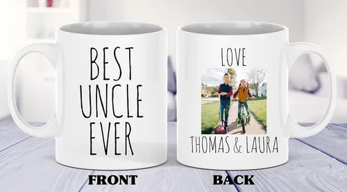 Miniatura 4 de Taza personalizada con el mejor tío de la historia, taza de foto de sobrina sobrino, regalo del día del padre