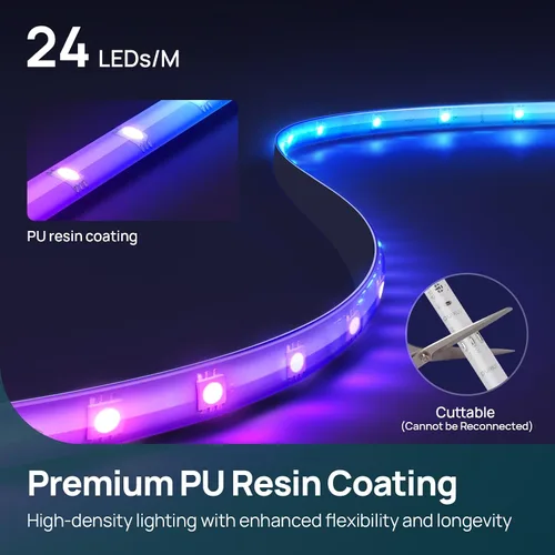Miniatura 8 de Linkind - Tira de luces LED RGB de 10 pies, tira de luz inteligente que funciona con Alexa y Google Home, luces LED de cambio de color segmentadas