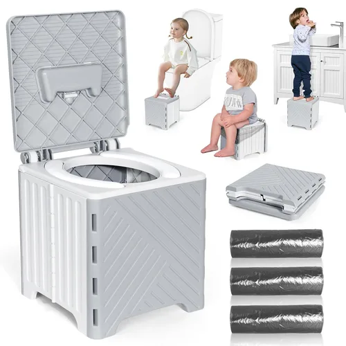 Miniatura 9 de Orzbow Inodoro portátil de entrenamiento para ir al baño, asiento de viaje para niños y niñas con protector contra salpicaduras, artículos Azul