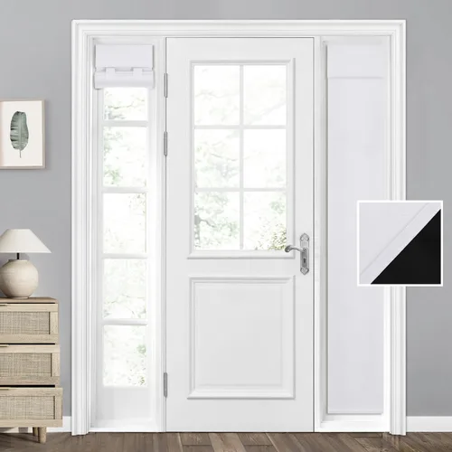 Miniatura 72 de HOMEIDEAS Cortinas 100% Opacas para Luces Laterales de Puerta Principal, Cubierta de Ventana de Puerta de Aula, Persianas de Privacidad