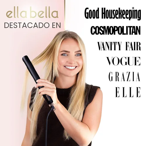 Miniatura 3 de ELLA BELLA® Alisador de cabello delgado con tecnología infrarroja Alisado y rizado 2 en 1 10 ajustes de temperatura Diseño portátil