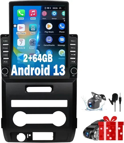Reemplazo estéreo de radio de coche Android 13 compatible con Ford F150 2009 2010 2011 2012 actualización manual de CA, CarPlay inalámbrico y