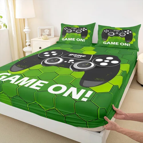 Miniatura 8 de Juego de ropa de cama de béisbol 3D, tamaño individual, juego de cama para niñas, adolescentes, decoración de dormitorio, sábana bajera geométrica