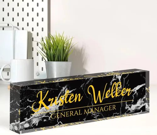 Miniatura 29 de Placa de nombre personalizada para escritorio, placa de nombre de escritorio personalizada, decoración de oficina para mujeres y hombres, accesorios