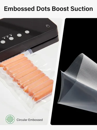 Miniatura 5 de Kootek Bolsas selladoras al vacío para alimentos, 100 cuartos de galón de 8 x 12 pulgadas y pinta de 6 x 10 pulgadas, bolsas de sellado al vacío