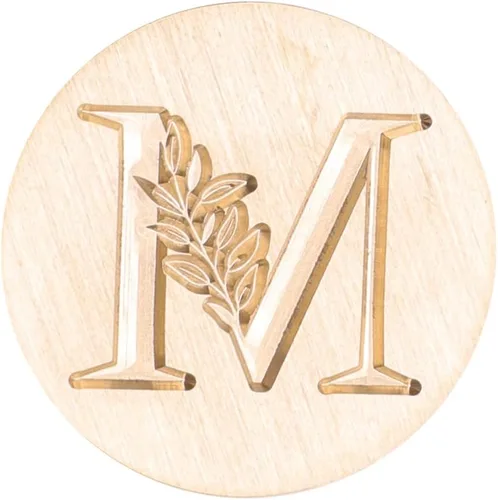 Miniatura 3 de SWANGSA Sello de cera con inicial alfabética M, sello de cera vintage elegante con hojas botánicas para invitación de fiesta de boda, envoltorio
