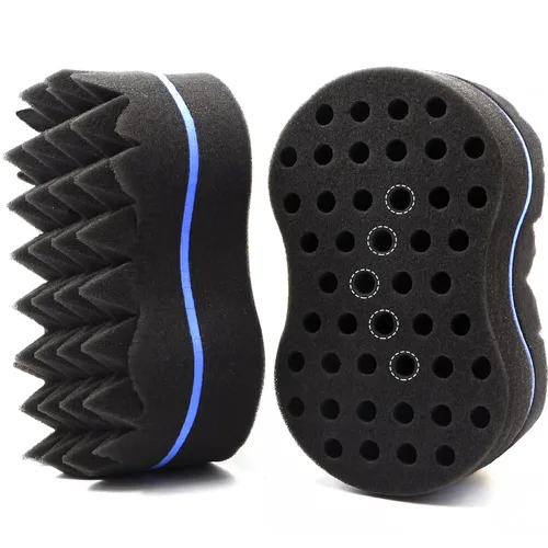 Miniatura 10 de RioRand Esponja de pelo trenzado de doble cara, extra gruesa 85-90 Shore A dureza, esponja de rizo grande para cabello afro corto 4B/4C