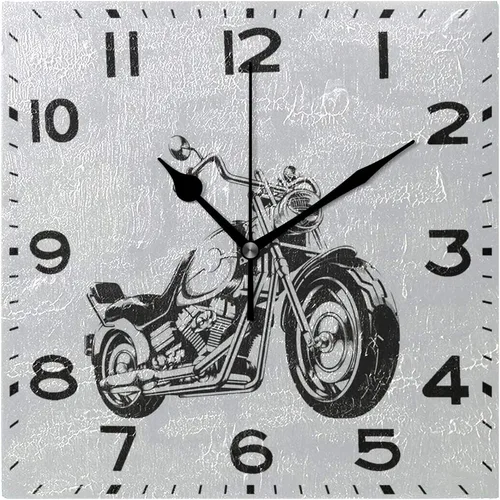 Miniatura 13 de Naanle Reloj de pared cuadrado con estampado de rocas en 3D, 8 pulgadas, funciona con pilas, reloj de escritorio analógico silencioso de cuarzo