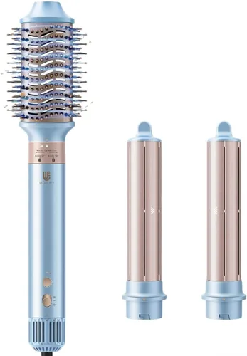 Miniatura 14 de Estilizador de aire caliente, cepillo secador de pelo con iones negativos, rizadores de cabello con enrollado automático y flujo de aire, moldeador