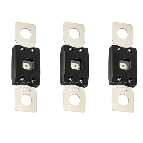 Miniatura 33 de GLOSO Portafusible Mega atornillado con cubierta negra (fusible no incluido) Perno M8 Clasificación de 500 amperios