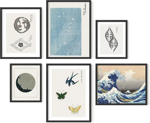 Miniatura 23 de HAUS AND HUES Arte japonés para pared, decoración enmarcada, pinturas asiáticas verdes y azules para pared, impresiones contemporáneas, póster