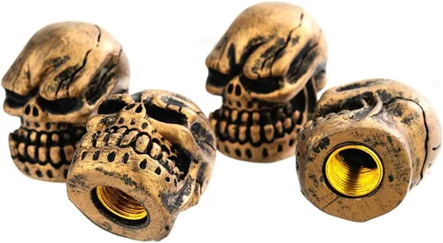 Miniatura 8 de Lunsom Tapas de vástago de válvula de neumático de calavera para válvulas de aire de automóvil, cubierta de vástagos de rueda de presión, accesorios
