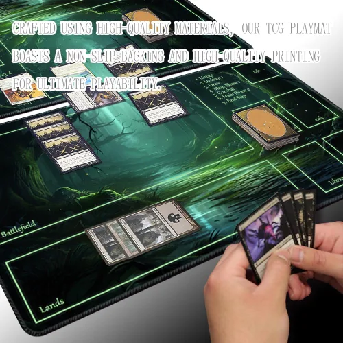 Miniatura 4 de Tapete de juego MTG tamaño 24x14 pulgadas, bolsas de almacenamiento gratuitas, respaldo antideslizante, impresión, ideal para entusiastas