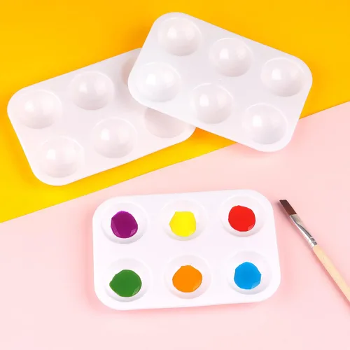Miniatura 5 de Tamaki - 8 paletas de bandeja de pintura de plástico blanco, bandeja de pintura para acuarela, ideal para fiestas de pintura, manualidades DIY y 8