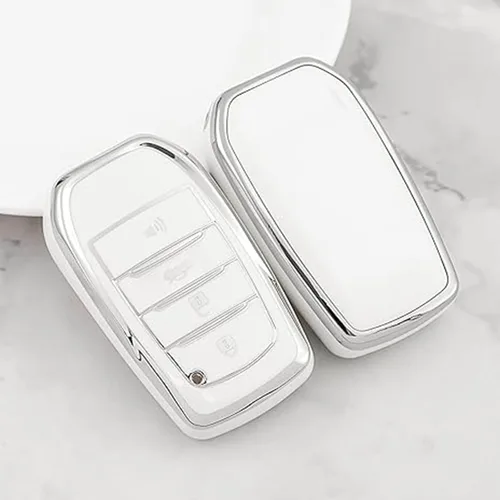 Miniatura 3 de para llavero Toyota, funda protectora de TPU suave con llavero de cuero para Venza 2019-2024, Grand Highlander, Land Cruiser, RAV4 Prime, Fortuner