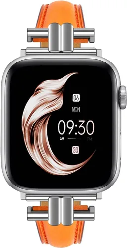 Miniatura 15 de Juntan Correa delgada de cuero compatible con Apple Watch 38mm 40mm 41mm 42mm 44mm 45mm 46mm 49mm, pulsera de reloj de cuero genuino en forma de I