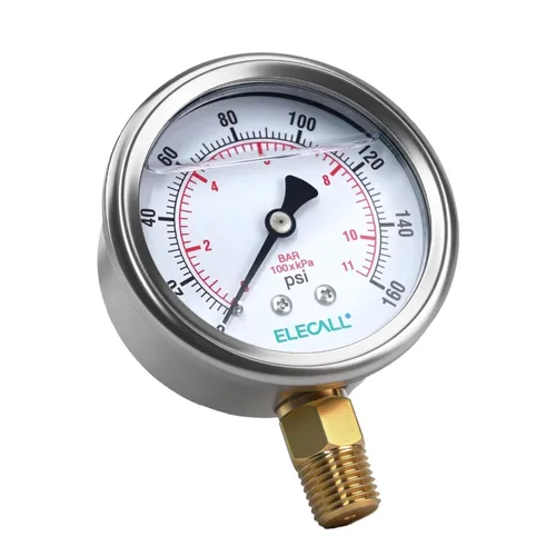 Miniatura 11 de Manómetro de presión lleno de aceite de silicona de 30 psi para prueba de presión de agua, aceite y aire en bomba de piscina, filtro de arena