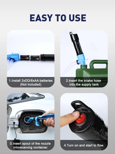 Miniatura 5 de SMART JERRY - Bomba de transferencia de combustible a batería Bomba de sifón eléctrica portátil para gas, combustible, diésel, agua, transmisión