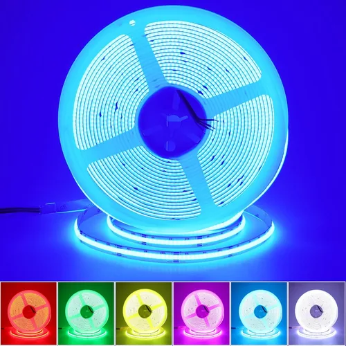 JOYLIT Tira de luces LED COB RGB de 32.8 pies, 24 V, 8400 LED, alta densidad, sin puntos, superbrillante, IP20, no impermeable, 14 W/M, tira de luz