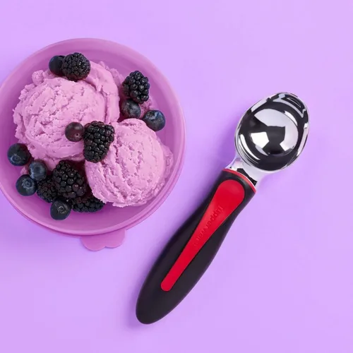 Miniatura 3 de Tupperware Cuchara de helado negra con mango rojo