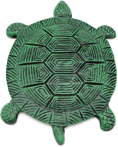 Miniatura 7 de MDLUU Piedra escalonada de tortuga, losa de hierro fundido, piedra decorativa de tortuga para pasarela de jardín, cama de flores (bronce)