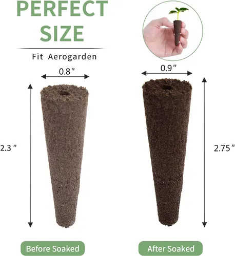 Miniatura 4 de Paquete de 100 Esponjas de Cultivo, Esponjas de Crecimiento de Raíces de Repuesto para Vainas de Semillas Compatibles con AeroGarden, Libres