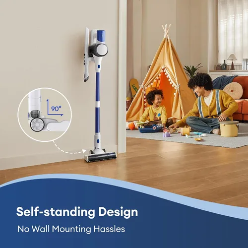 Miniatura 6 de Ultenic Aspiradora inalámbrica, 40 KPa y 450 W, aspiradora recargable, máximo 40 minutos de funcionamiento, diseño de pie con capacidad de cubo