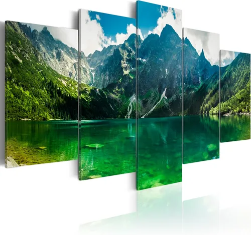 Miniatura 22 de artgeist Lienzo acústico para pared, diseño de montañas de la naturaleza, 80 x 40 pulgadas, 5 piezas con impresión de sonido de espuma acústica