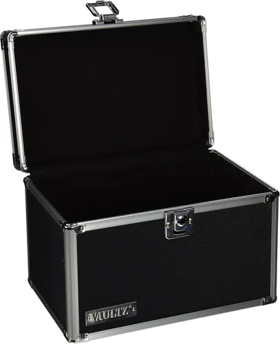Miniatura 2 de Vaultz VZ01169 Archivador con candado para tarjetas de índice con tapa abatible - Capacidad para 350 tarjetas de 7,6 x 12,7 cm, color negro