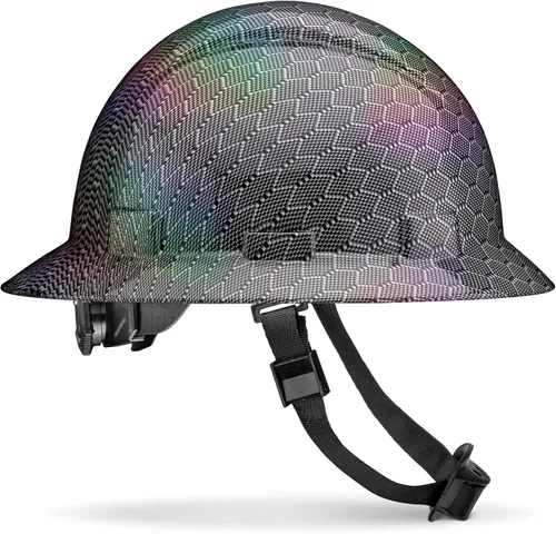 Miniatura 7 de Casco de seguridad de ala completa, Clase C G & E, aprobado por OSHA para trabajos de construcción, diseño premium de fibra de carbono, suspensión
