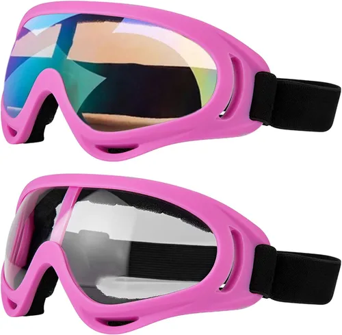 Miniatura 18 de LJDJ Gafas de esquí para motocicleta, gafas de snowboard, juego de 2 – Dirt Bike ATV Motocross anti-UV ajustables para montar fuera de carretera