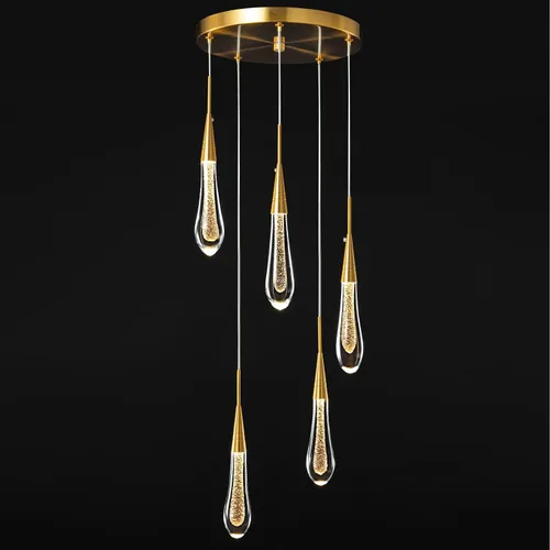 Miniatura 9 de LMQNINE Lámparas colgantes de cocina, lámparas LED regulables, modernas, doradas, minilágrimas, de cristal, iluminación colgante para cocina, isla