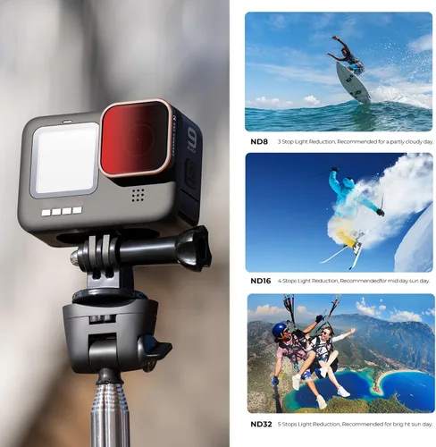 Miniatura 3 de K&F Concept - Juego de 4 filtros para lentes ND8 ND16 ND32 CPL, compatible con GoPro Hero12 / Hero11 / Hero10 / Hero 9 Black, kit de filtros