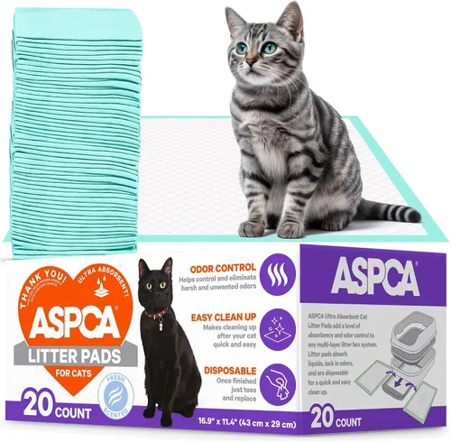 Miniatura 10 de ASPCA Recambios de almohadillas perfumadas de limón para gatos para sistema de caja de arena, tamaño 16.9 x 11.4 pulgadas, paquete de 20