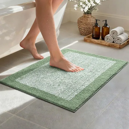 Miniatura 79 de Alfombras de baño de 17 x 24 pulgadas, antideslizantes, lavables, color gris, para bañera, tapete de baño para baño, tapete suave y absorbente