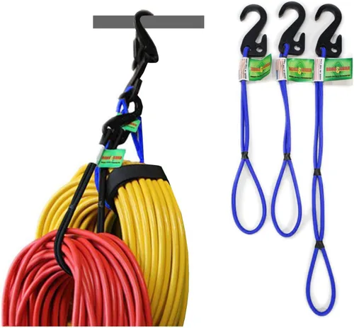 Cordones para enganchar y colgar - Cordones de almacenamiento y organización - para colgar mangueras, cables, escaleras, bicicletas, herramientas y