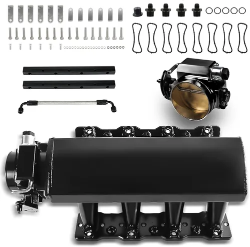 Miniatura 8 de 92mm Colector de admisión con raíles de combustible y sensores de posición del acelerador TPS IAC compatible con Chevrolet GMC Pontiac para LS LS1