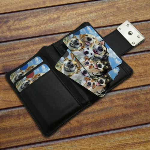 Miniatura 3 de Dogs Smile Selfie Retriever - Juego de 4 fundas para tarjetas de crédito con bloqueo RFID