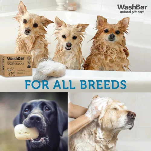 Miniatura 2 de The Natural Dog Shampoo Bar Soap para aliviar la picazón en la piel, paquete doble, jabón para perros para pieles sensibles con manuka y aceite