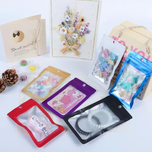 Miniatura 7 de 100 bolsas pequeñas de sampale (3.1 x 5.5 pulgadas), bolsas resellables a prueba de olores con ventana transparente, bolsa de recuerdo de fiesta
