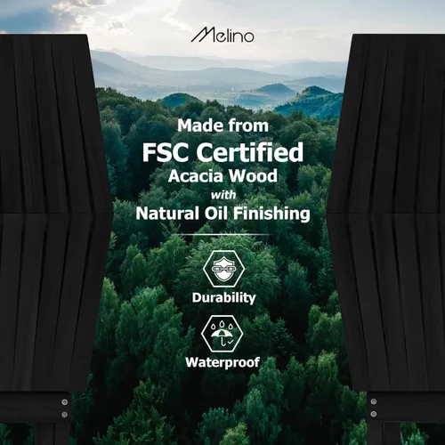 Miniatura 7 de Melino Mesa auxiliar plegable de madera para exteriores, con certificación FSC, acacia resistente a la intemperie, mesa pequeña plegable de madera