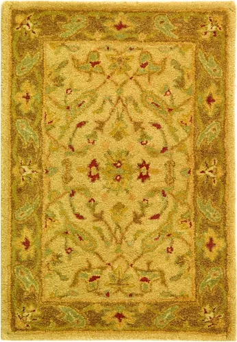 Miniatura 20 de SAFAVIEH Antiquity Collection AT311A - Alfombra decorativa de lana oriental tradicional hecha a mano, 2 x 3 pies, marrón y dorado