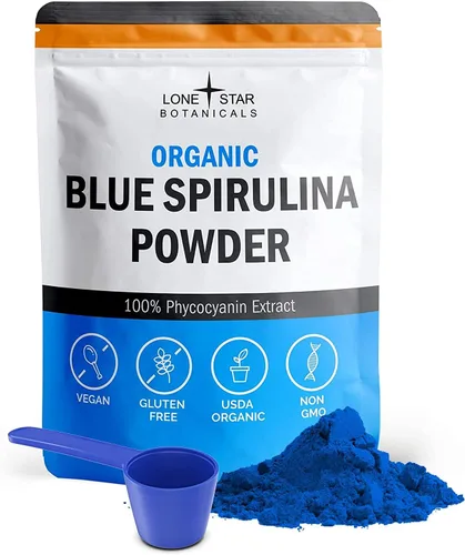 Miniatura 9 de Polvo de espirulina azul orgánico, 100% puro superalimento de algas azul-verdes, colorante alimentario natural para batidos y bebidas proteicas, sin