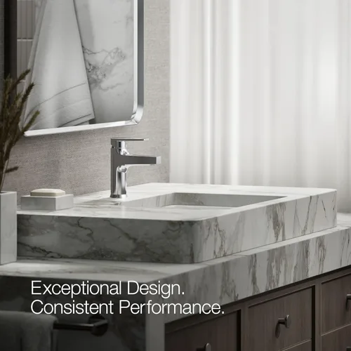 Miniatura 4 de Kohler 74013-4-CP Taut - Grifo de lavabo de baño con mango único, 1.2 gpm, cromo pulido Vibrant Brushed Nickel