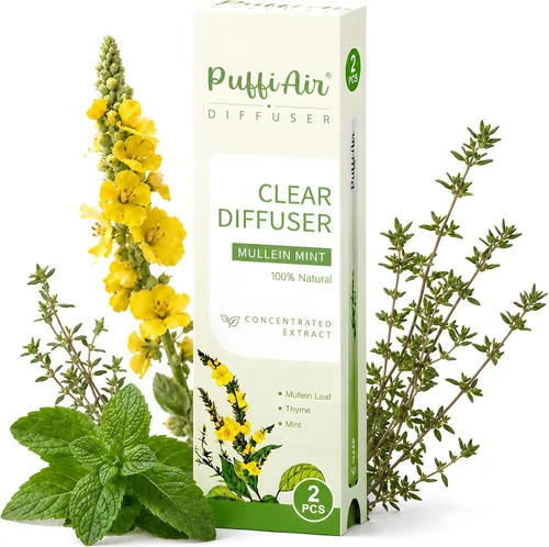 PUFFIAIR Juego de varillas de fragancia botánica, gordolobo a base de plantas, aroma botánico de tomillo y menta, accesorio de fragancia personal